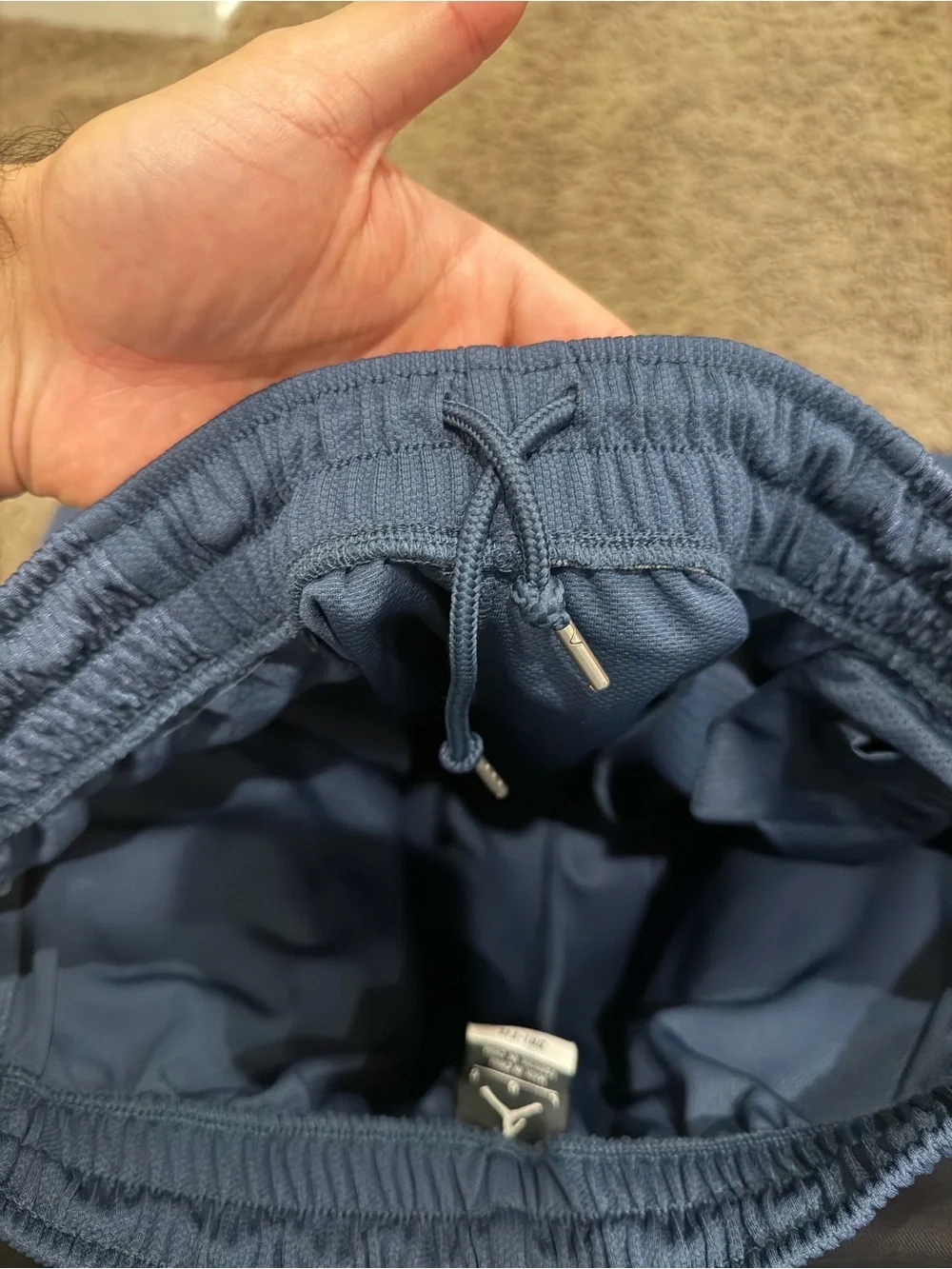 Jordan Navy Athletic Basketball Shorts with Neon Jumpman